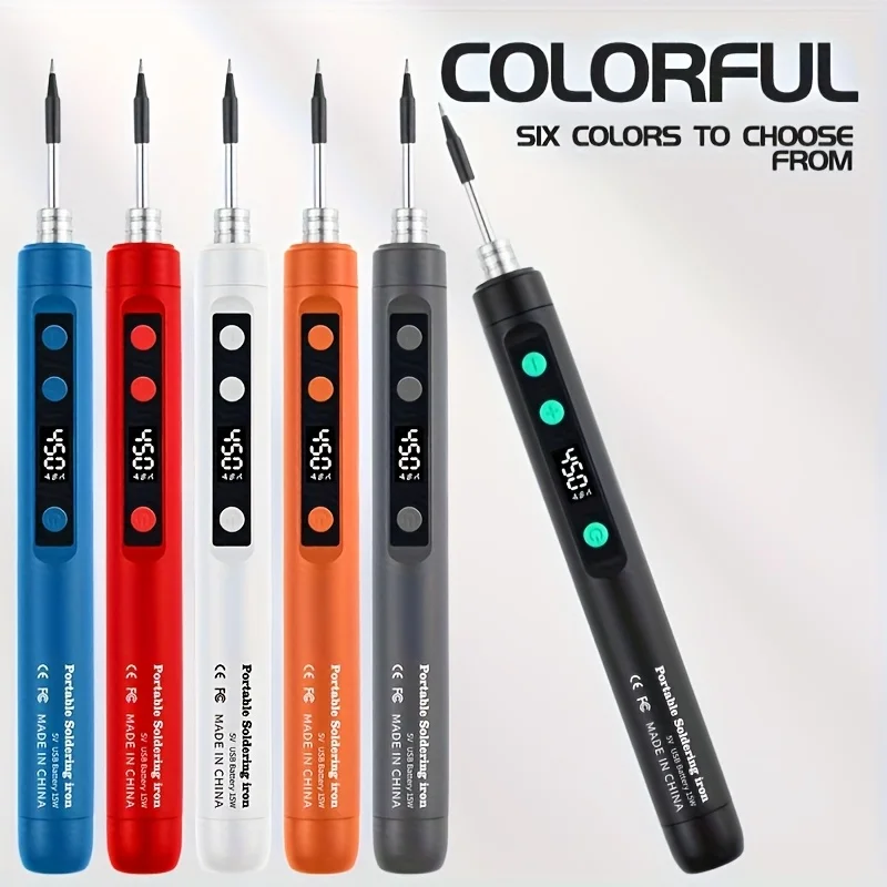 Портативный цифровой паяльник 5В/15Вт с USB-зарядкой, 180-450°C ° Регулируемая термопаяльная станция с насадками и подставкой для ремонта электроники
Портативный цифровой паяльник 5В/15Вт с USB-зарядкой, 180-450°C ° Регулируемая термопаяльная станция с насадками и подставкой для ремонта электроники