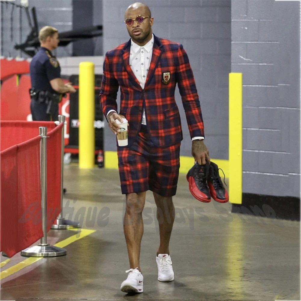 High Quality Plaid 2 Piece Men's Suit Notched Lapel Blazer Matching Shorts Casual Streetwear Summer Party Formal Events Outfit
High Quality Plaid 2 Piece Men's Suit Notched Lapel Blazer Matching Shorts Casual Streetwear Summer Party Formal Events Outfit