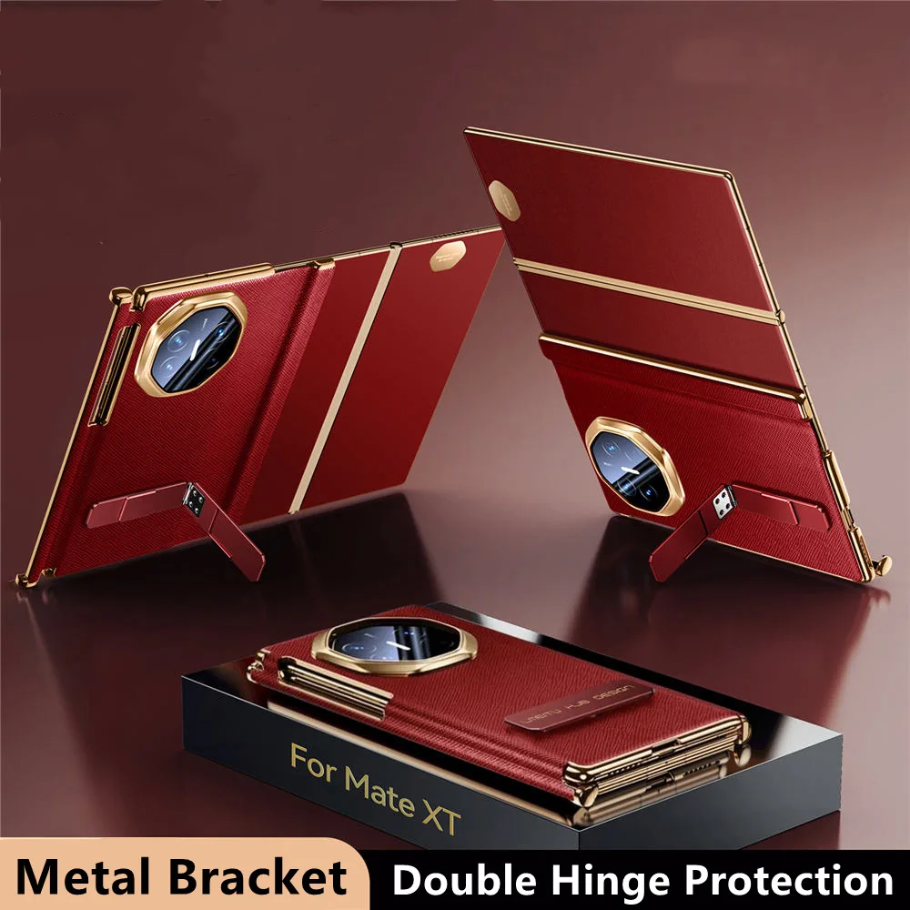 Genuine Cowhide Leather Bracket Flip Case for Huawei Mate XT Double Hinge Protective Cover
Genuine Cowhide Leather Bracket Flip Case for Huawei Mate XT Double Hinge Protective Cover