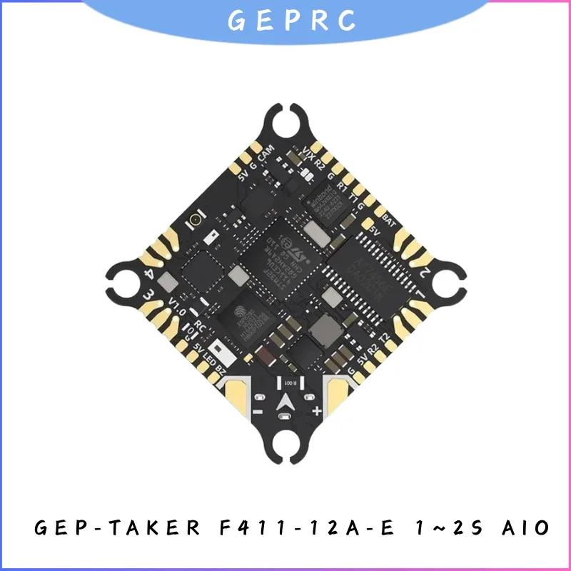 Контроллер полета GEPRC TAKER F411 AIO 4в1 12A ESC с BMI270 Gyro ELRS 3.0 для дрона 1-2S Cinewhoop, 25,5x25,5 мм FPV Racing
Контроллер полета GEPRC TAKER F411 AIO 4в1 12A ESC с BMI270 Gyro ELRS 3.0 для дрона 1-2S Cinewhoop, 25,5x25,5 мм FPV Racing