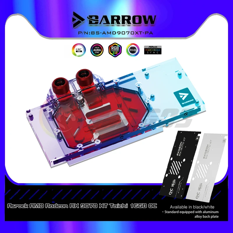 Водяной охладитель графического процессора Barrow для Asrock AMD Radeon RX 9070 XT TaiChi, водяной блок видеокарты 5 В ARGB, + объединительная розетка BS-AMD9070XT-PA
Водяной охладитель графического процессора Barrow для Asrock AMD Radeon RX 9070 XT TaiChi, водяной блок видеокарты 5 В ARGB, + объединительная розетка BS-AMD9070XT-PA