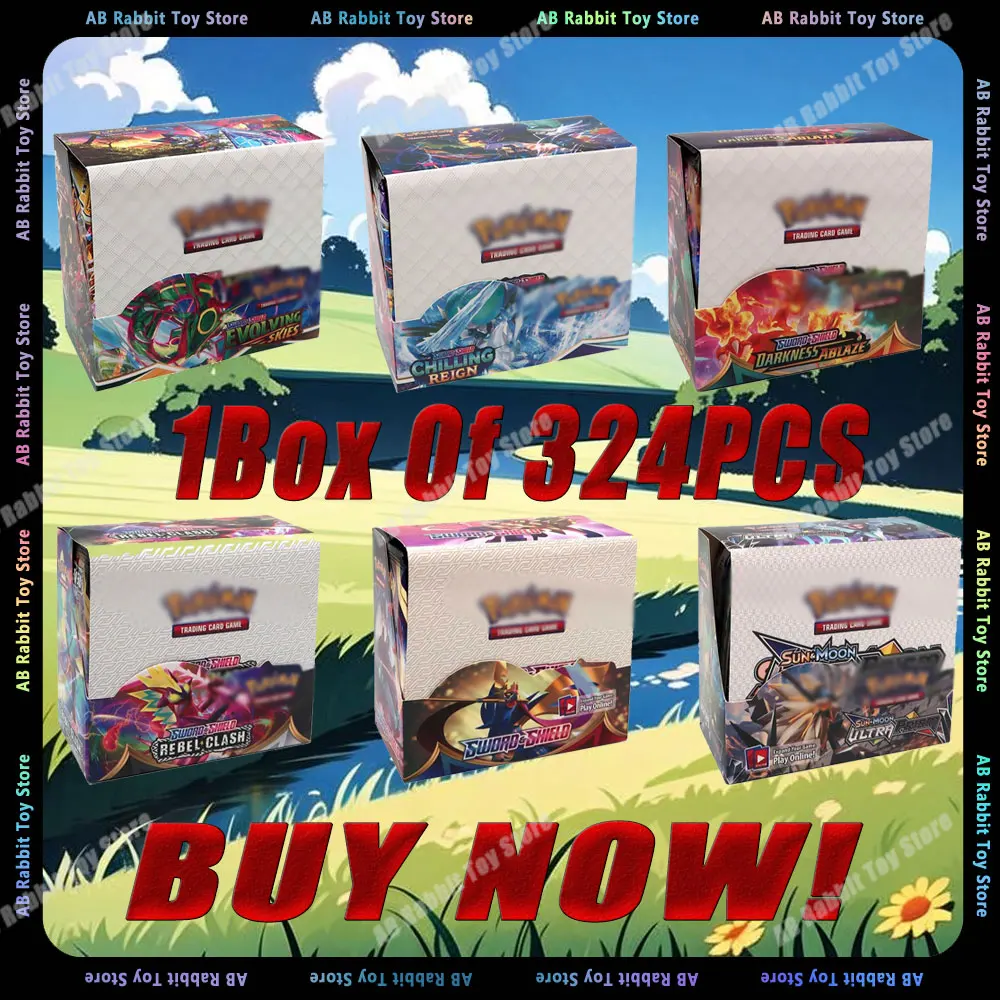 Newest 324Pcs Cards Sun Moon XY Evolutions Pokemon Booster Box Collectible Tradiner Card Game toy for children Customiz
Newest 324Pcs Cards Sun Moon XY Evolutions Pokemon Booster Box Collectible Tradiner Card Game toy for children Customiz
