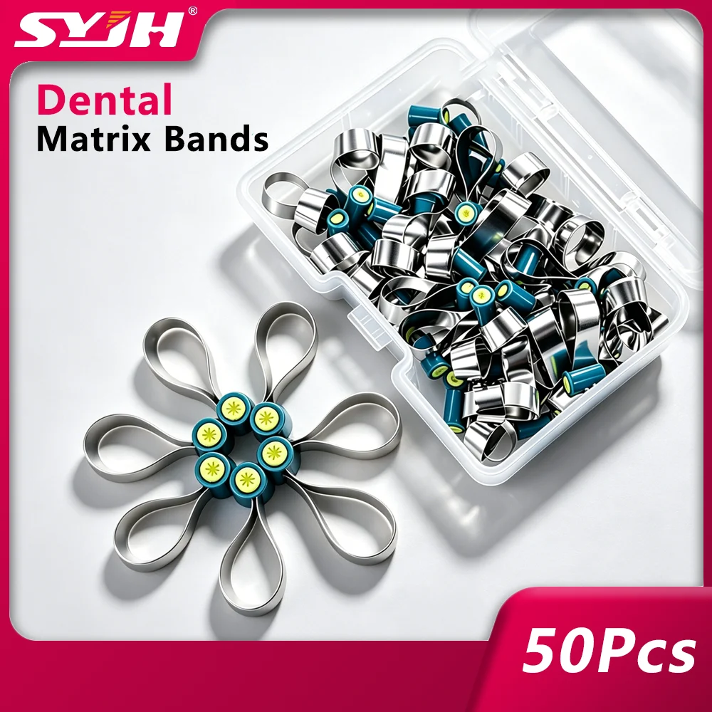 50PCS/Box SYJH Steel Sectional Dental Matrix Bands Double-Side Contoured Anatomically Shaped Dentistry Tools
50PCS/Box SYJH Steel Sectional Dental Matrix Bands Double-Side Contoured Anatomically Shaped Dentistry Tools