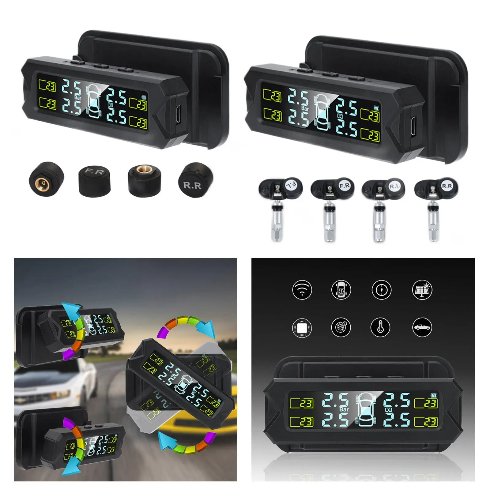 Car Solar Sensors Real Time Black High Accuracy Alarm for RV SUV Adjustable Save
Car Solar Sensors Real Time Black High Accuracy Alarm for RV SUV Adjustable Save