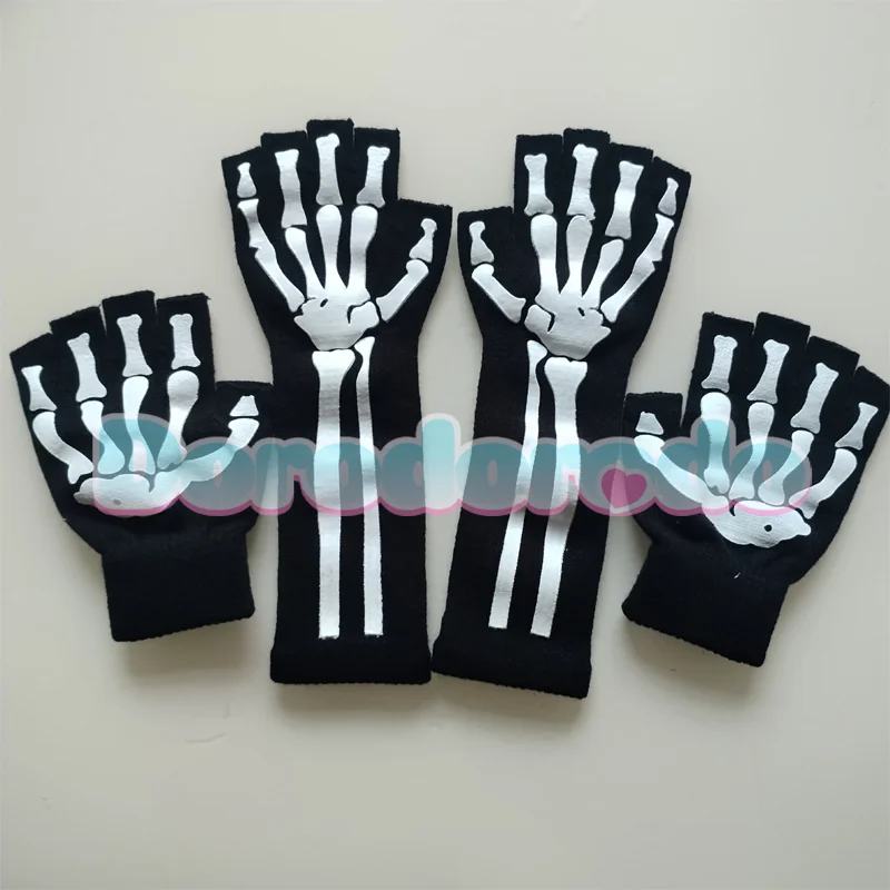 Halloween Skeleton Cosplay Gloves Punk Unisex Skull Half Finger Gloves Glow In The Dark Fingerless Stretch Knitted Winter Mitten
Halloween Skeleton Cosplay Gloves Punk Unisex Skull Half Finger Gloves Glow In The Dark Fingerless Stretch Knitted Winter Mitten