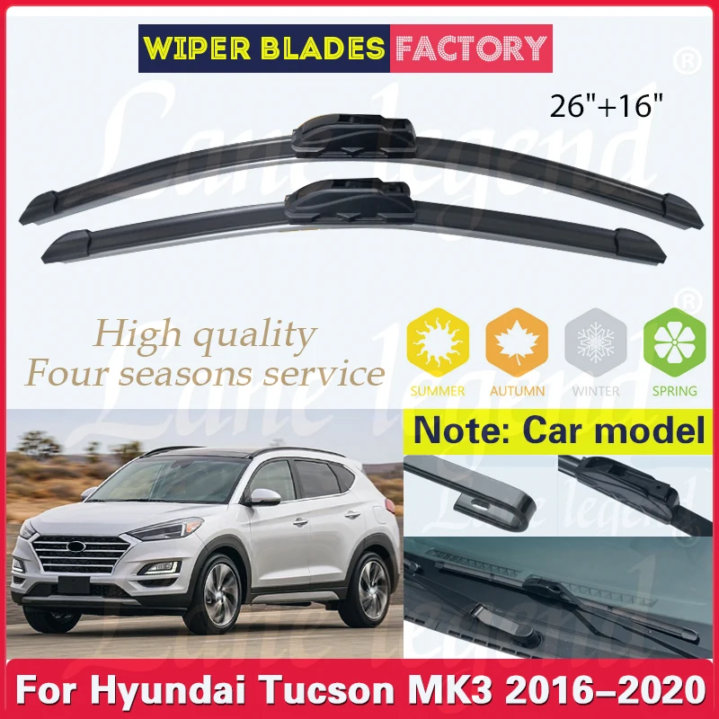 Car Front Windshield Wipers For Hyundai Tucson MK3 2016-2020 Wiper Blade Rubber 26"+16" Car Windshield Windscreen Accessories
Car Front Windshield Wipers For Hyundai Tucson MK3 2016-2020 Wiper Blade Rubber 26"+16" Car Windshield Windscreen Accessories