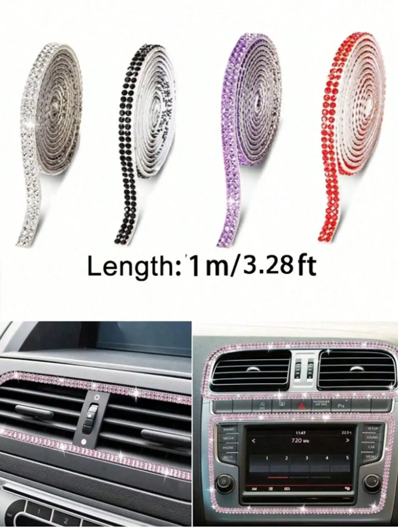 1m Self-Adhesive Rhinestone Strip for Car Interior, Dashboard & Gift Decor - PVC Crystal Bling Trim
1m Self-Adhesive Rhinestone Strip for Car Interior, Dashboard & Gift Decor - PVC Crystal Bling Trim