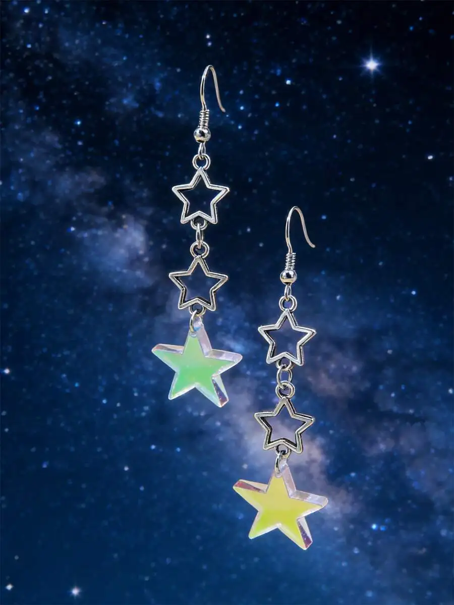 Acrylic Hollow Star Drop Earrings Multicolor For Women Daily Wear
Acrylic Hollow Star Drop Earrings Multicolor For Women Daily Wear