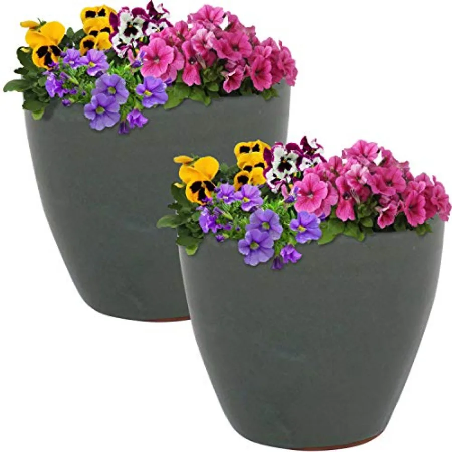 Sunnydaze Resort Round Ceramic Planter - Set of door or Outdoor Plant Pots with Draage Hole - " - Glaze
Sunnydaze Resort Round Ceramic Planter - Set of door or Outdoor Plant Pots with Draage Hole - " - Glaze