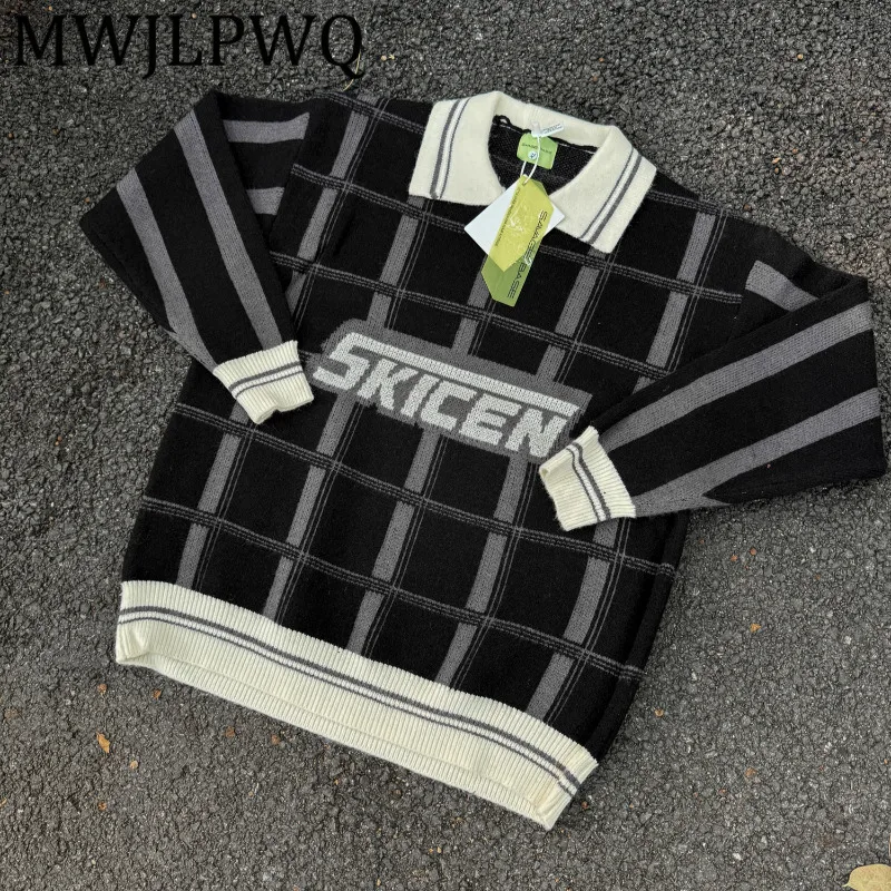 MWJLPWQ Autumn Winter American College Style Sweater Men's Lazy Vintage Turn-Down Collar Plaid Design Casual Knitted Tops 12175
MWJLPWQ Autumn Winter American College Style Sweater Men's Lazy Vintage Turn-Down Collar Plaid Design Casual Knitted Tops 12175