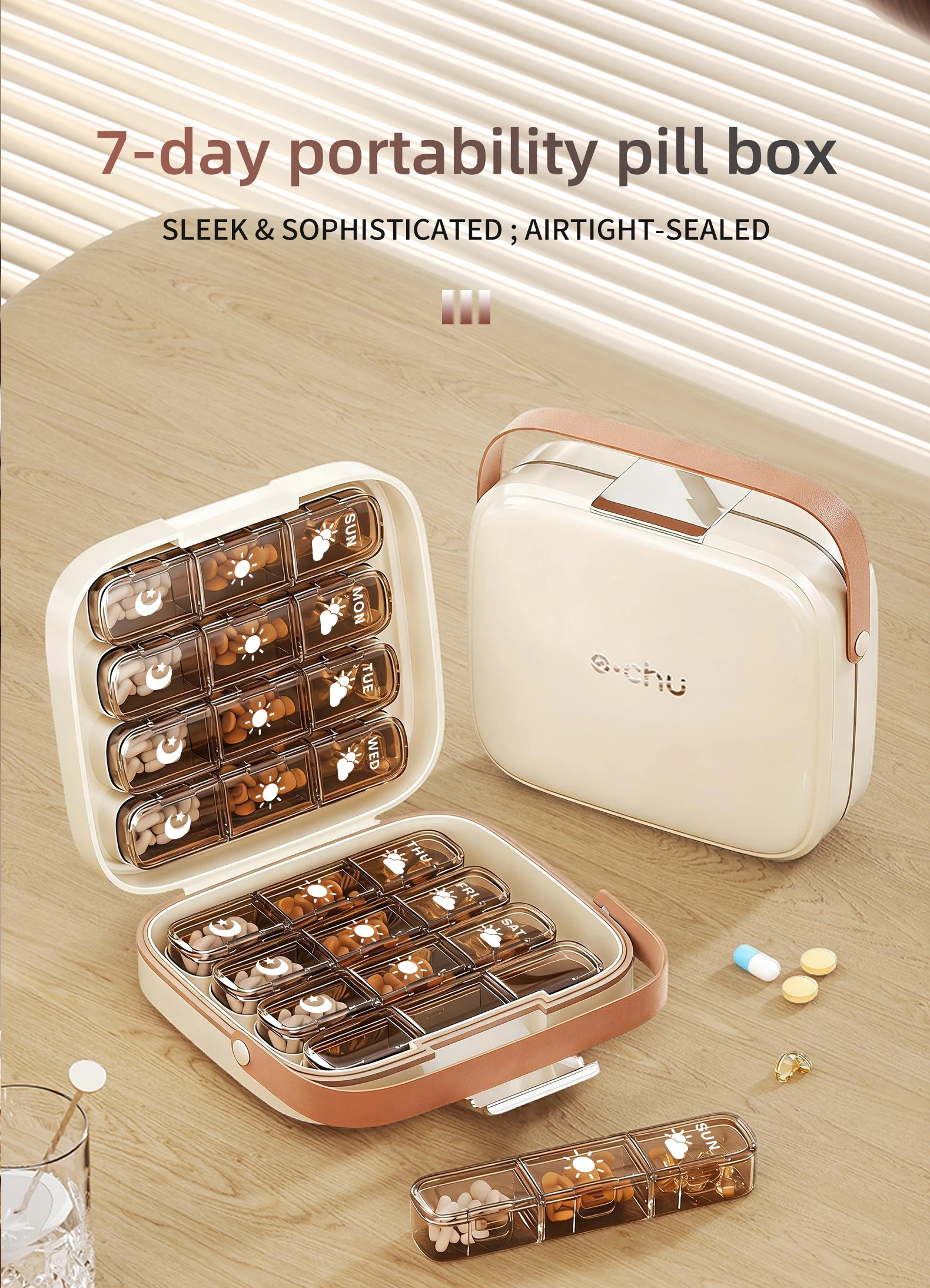 7-Day Pill Box with 24/32 Compartments a Convenient And Portable Pill Organizer, Senior-Friendly Medication Box Weekly Pill Box
7-Day Pill Box with 24/32 Compartments a Convenient And Portable Pill Organizer, Senior-Friendly Medication Box Weekly Pill Box