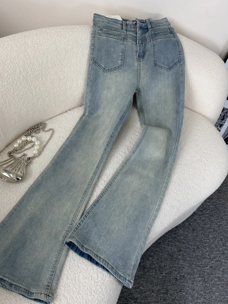 High Waist Slimming Micro Flared Jeans Women's Fashionable Washed Denim Pants Long Trousers Elastic Slim Fit Elegant Style
High Waist Slimming Micro Flared Jeans Women's Fashionable Washed Denim Pants Long Trousers Elastic Slim Fit Elegant Style