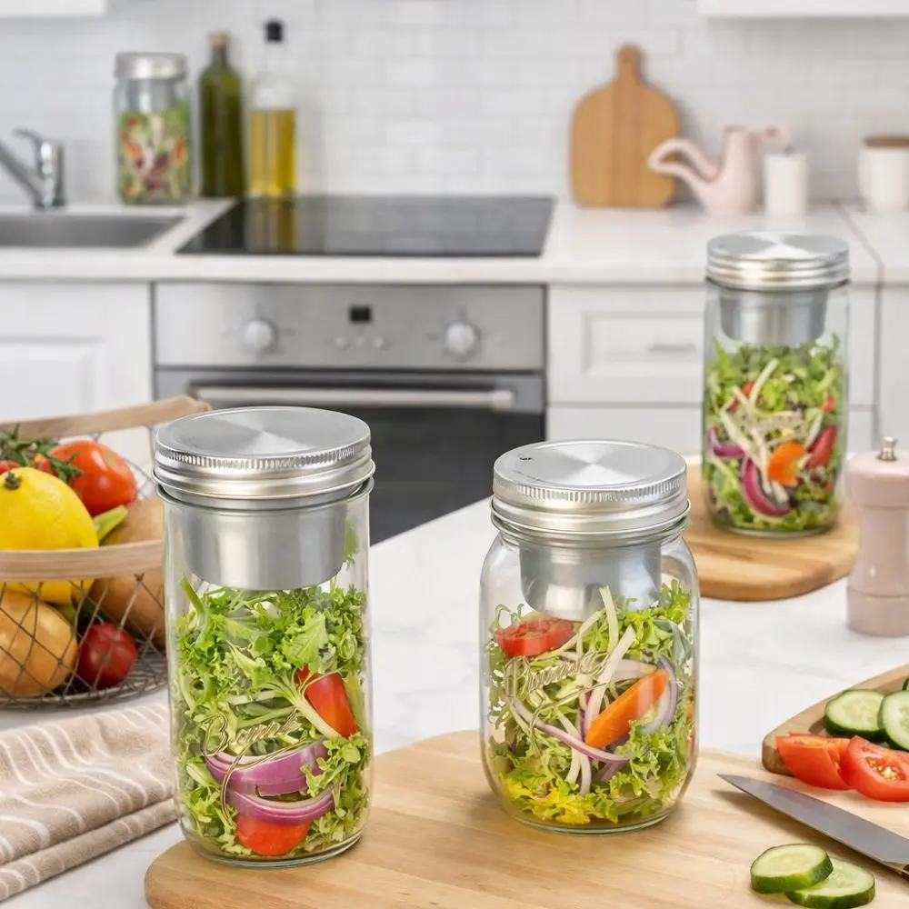 16/24 Oz Salad Glass Jars Wide Mouth with Sauce Cup Salad Container Leak-Proof Transparent Mason Jar Home Office
16/24 Oz Salad Glass Jars Wide Mouth with Sauce Cup Salad Container Leak-Proof Transparent Mason Jar Home Office