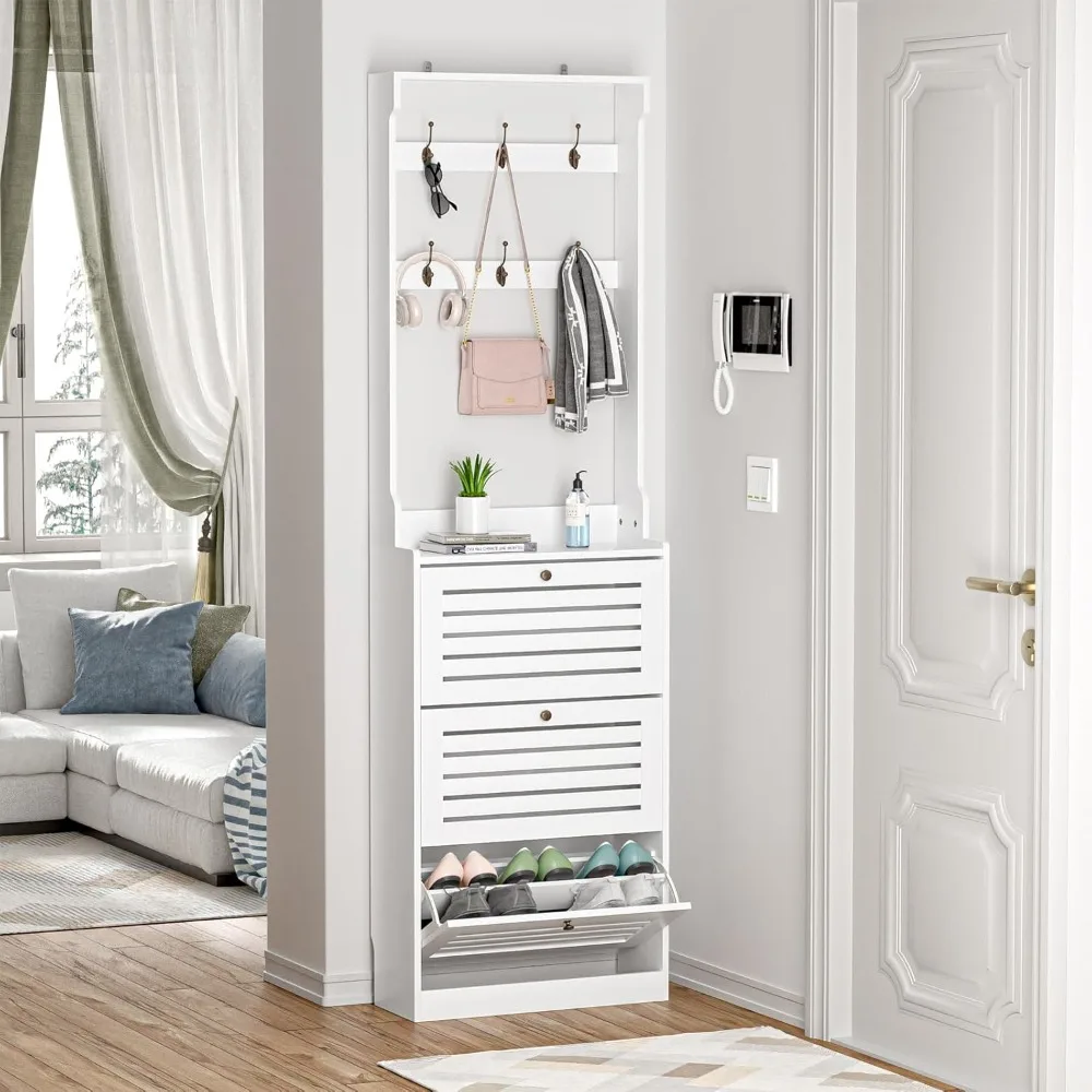 Shoe Cabinet with Coat Rack,Tall & Narrow Shoe Storage Solution, Shoe Cabinet Storage for Hallway and Entryway
Shoe Cabinet with Coat Rack,Tall & Narrow Shoe Storage Solution, Shoe Cabinet Storage for Hallway and Entryway