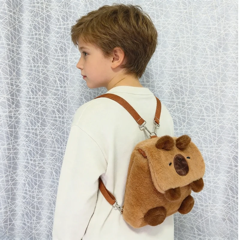 Плюшевая сумка-рюкзак из искусственного меха для студентов, повседневная, универсальная, вместительная, в виде капибары, школьный рюкзак, Mochila Tep
Плюшевая сумка-рюкзак из искусственного меха для студентов, повседневная, универсальная, вместительная, в виде капибары, школьный рюкзак, Mochila Tep