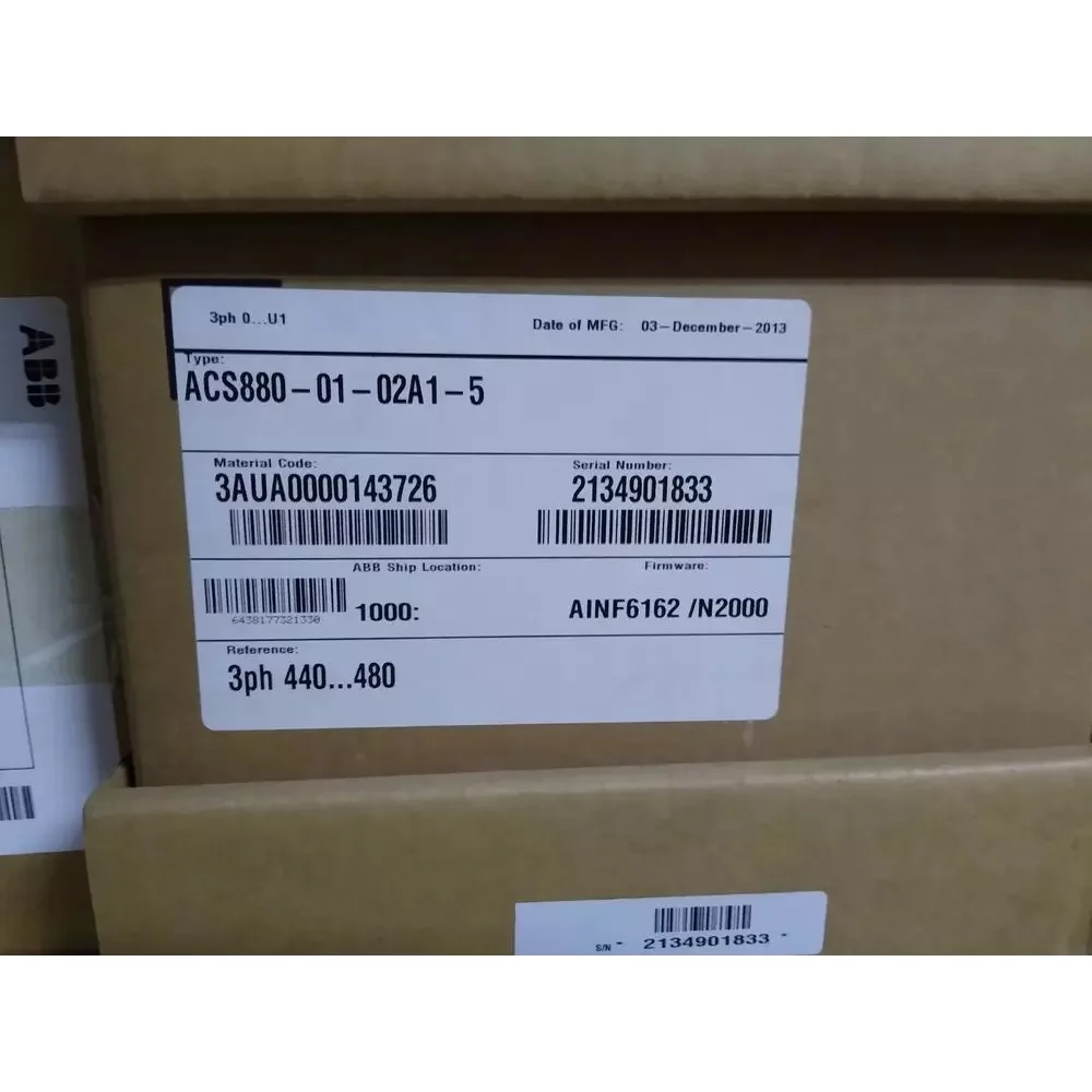 ACS880-01-02A1-5 ABB Variable Frequency Drive, 1HP, 0.75KW Brand New in Box!
ACS880-01-02A1-5 ABB Variable Frequency Drive, 1HP, 0.75KW Brand New in Box!