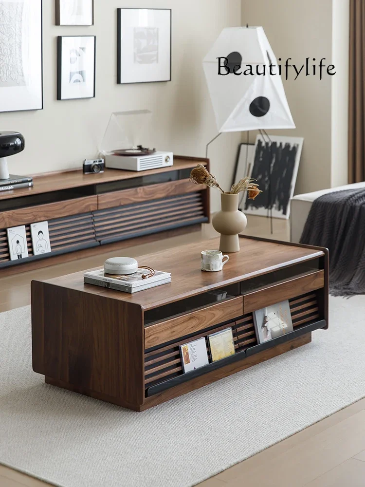 X40 Nordic Black Walnut Coffee Table Living Room Small Apartment All Solid Wood Minimalist Tea Table TV Cabinet Combination
X40 Nordic Black Walnut Coffee Table Living Room Small Apartment All Solid Wood Minimalist Tea Table TV Cabinet Combination