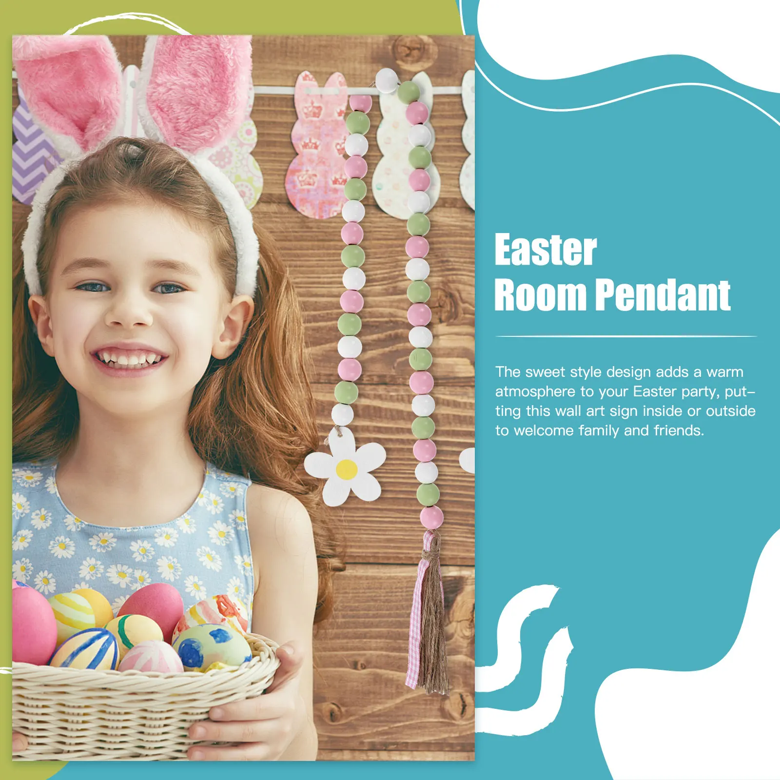 Festive Easter Decorative Beaded Pendant for Home Garden Party Wood Craft Custom Jewelry Festive Beads Easter Style Wall Hanging 
Festive Easter Decorative Beaded Pendant for Home Garden Party Wood Craft Custom Jewelry Festive Beads Easter Style Wall Hanging