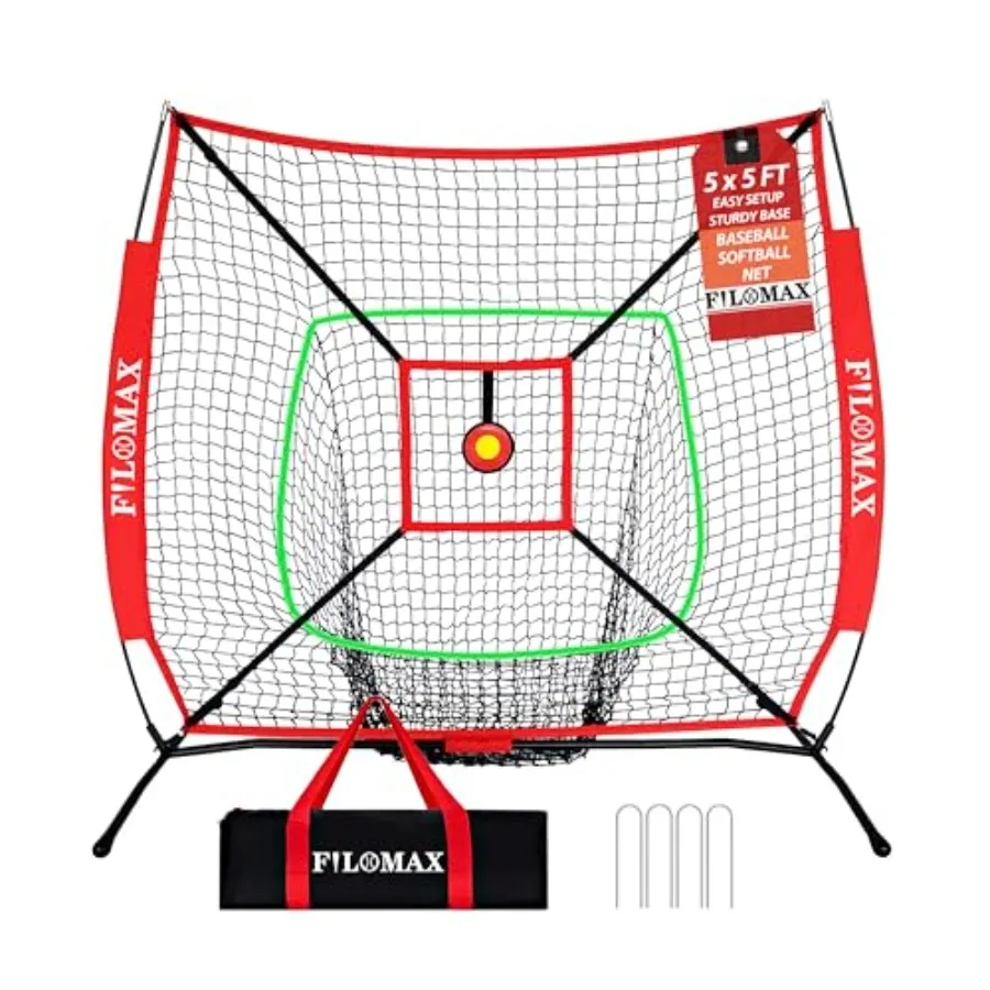 5x5 FT Baseball and Softball Practice Net with Red Strike Zone and Target Youth Baseball and Softball Training Net for Hitting
5x5 FT Baseball and Softball Practice Net with Red Strike Zone and Target Youth Baseball and Softball Training Net for Hitting