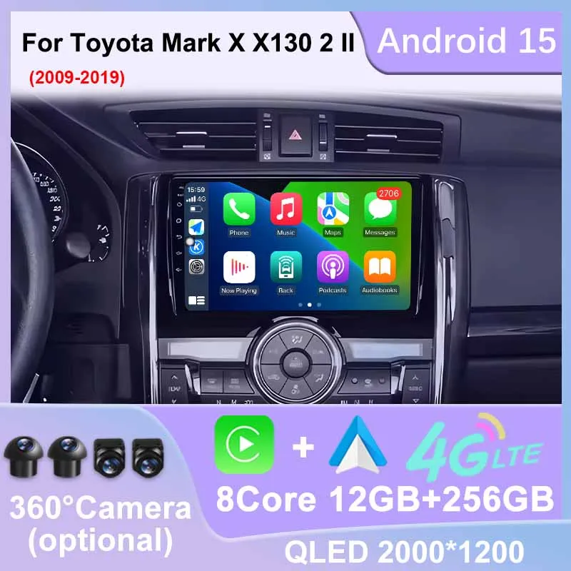 For Toyota Mark X X130 2 II 2009 - 2019 Car Radio Video Player 9 inch BT Head Unit Auto 4G WIFI BT Tools Touch Screen 360 Camera
For Toyota Mark X X130 2 II 2009 - 2019 Car Radio Video Player 9 inch BT Head Unit Auto 4G WIFI BT Tools Touch Screen 360 Camera