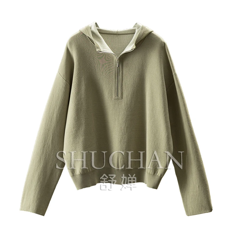 D Spring home, comfortable out on the street, French G leisure with silk Tencel semi-open hooded sweater jacket women 8U72
D Spring home, comfortable out on the street, French G leisure with silk Tencel semi-open hooded sweater jacket women 8U72