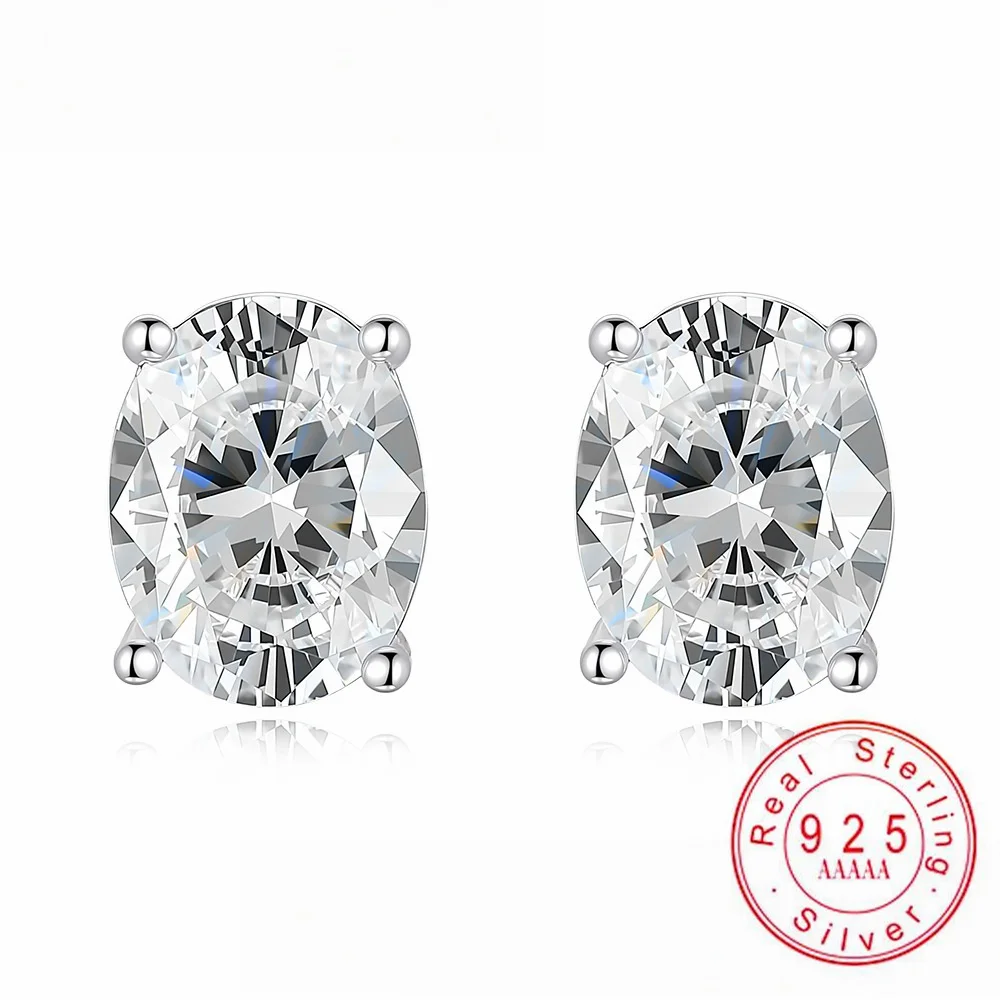 S925 Sterling Silver Oval Cut Moissanite Stud Earrings 4-Prong Setting Brilliant Earring For Women Wedding Jewelry Gift
S925 Sterling Silver Oval Cut Moissanite Stud Earrings 4-Prong Setting Brilliant Earring For Women Wedding Jewelry Gift