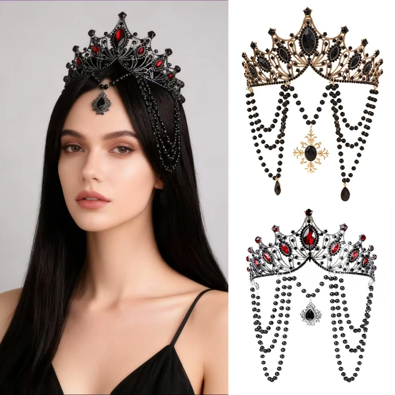 Crown Headpiece Lolita Vintage Handmade Halloween Gothic Dark Gothic Crown Styling Hair Ornament for Halloween Cosplay
Crown Headpiece Lolita Vintage Handmade Halloween Gothic Dark Gothic Crown Styling Hair Ornament for Halloween Cosplay