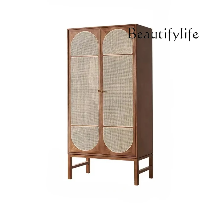 N Nordic Solid Wood Rattan Storage Cabinet Simple Modern Retro Bedroom Double Door Clothing Cabinet
N Nordic Solid Wood Rattan Storage Cabinet Simple Modern Retro Bedroom Double Door Clothing Cabinet