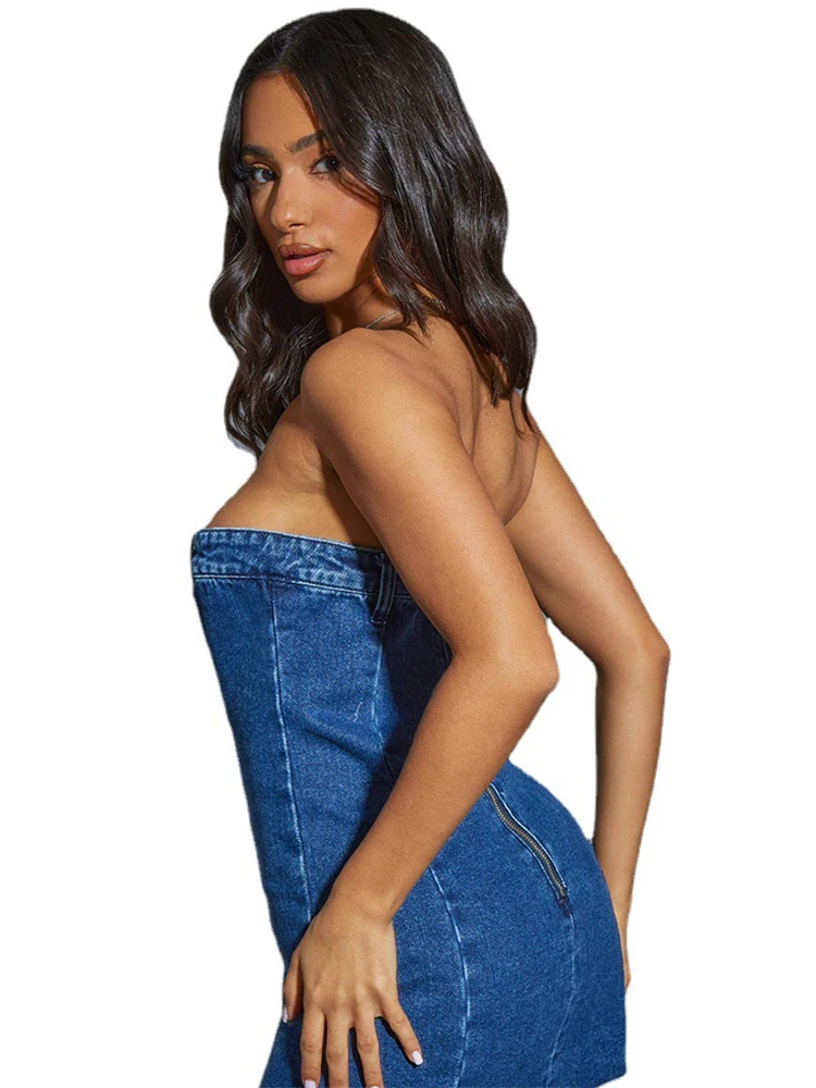 Off shoulder women sleeveless mini dress 2024 summer girl fashion street style denim short dresses
Off shoulder women sleeveless mini dress 2024 summer girl fashion street style denim short dresses