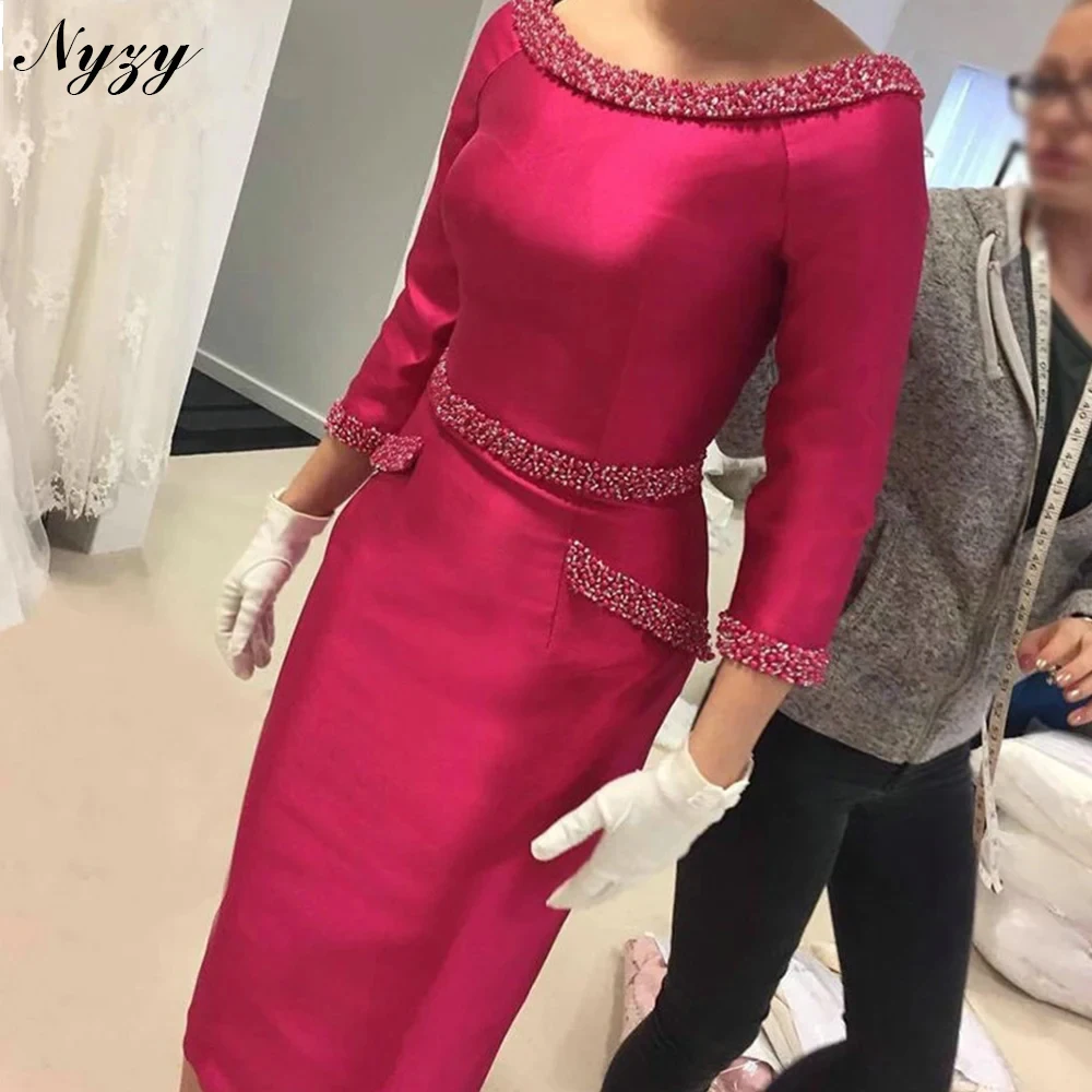 NYZY M510 Couture Elegant Wedding Party Evening Gowns Satin Tea Length Beaded Pearls Mother of the Bride Groom Dresses Sheath
NYZY M510 Couture Elegant Wedding Party Evening Gowns Satin Tea Length Beaded Pearls Mother of the Bride Groom Dresses Sheath