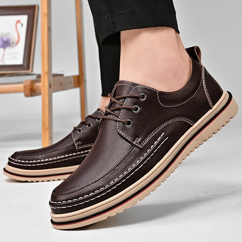 Men's soft leather casual outdoor shoes, waterproof and breathable adult anti-skid shoes, fashionable men's low top sanded leath
Men's soft leather casual outdoor shoes, waterproof and breathable adult anti-skid shoes, fashionable men's low top sanded leath