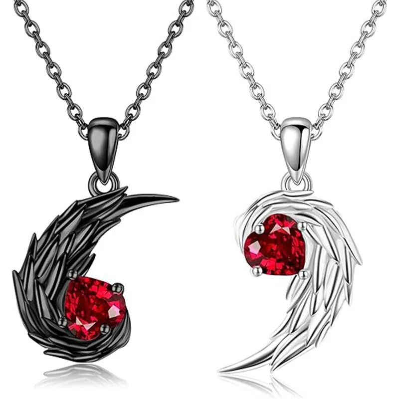 Couple Splicing Two tone Clavicle Chain, Love Angel Devil Feather Wings Heart shaped Pendant Valentine's Day
Couple Splicing Two tone Clavicle Chain, Love Angel Devil Feather Wings Heart shaped Pendant Valentine's Day