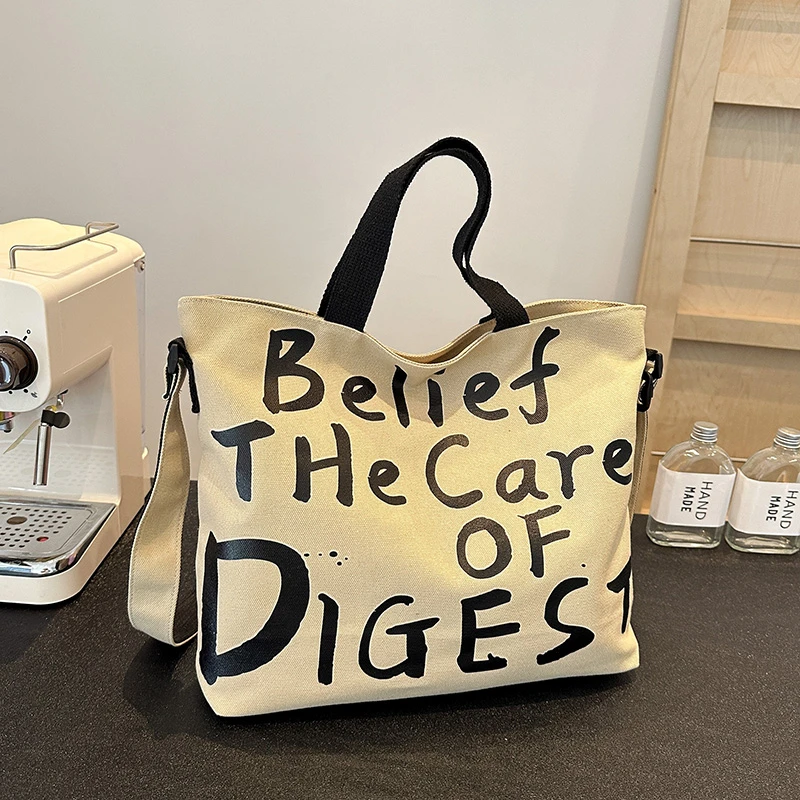 Korean Style School Bag Brand Design Letter Graffiti Handbag High Quality Canvas Casual Shoulder Crossbody Bag Female Big Totes
Korean Style School Bag Brand Design Letter Graffiti Handbag High Quality Canvas Casual Shoulder Crossbody Bag Female Big Totes