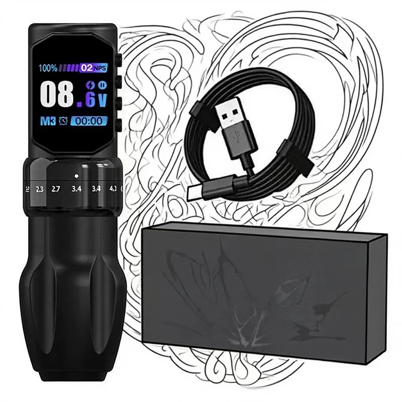 Wireless Rotating Tattoo Machine -2200mAh Battery, LCD Display, USB Rechargeable, Suitable for Beginners and Artists
Wireless Rotating Tattoo Machine -2200mAh Battery, LCD Display, USB Rechargeable, Suitable for Beginners and Artists