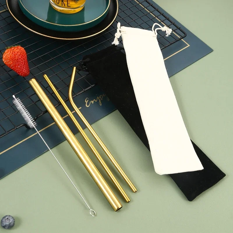 4pcs Reusable metal straw 304 stainless steel sturdy curved straw with cleaning brush rod party accessories
4pcs Reusable metal straw 304 stainless steel sturdy curved straw with cleaning brush rod party accessories