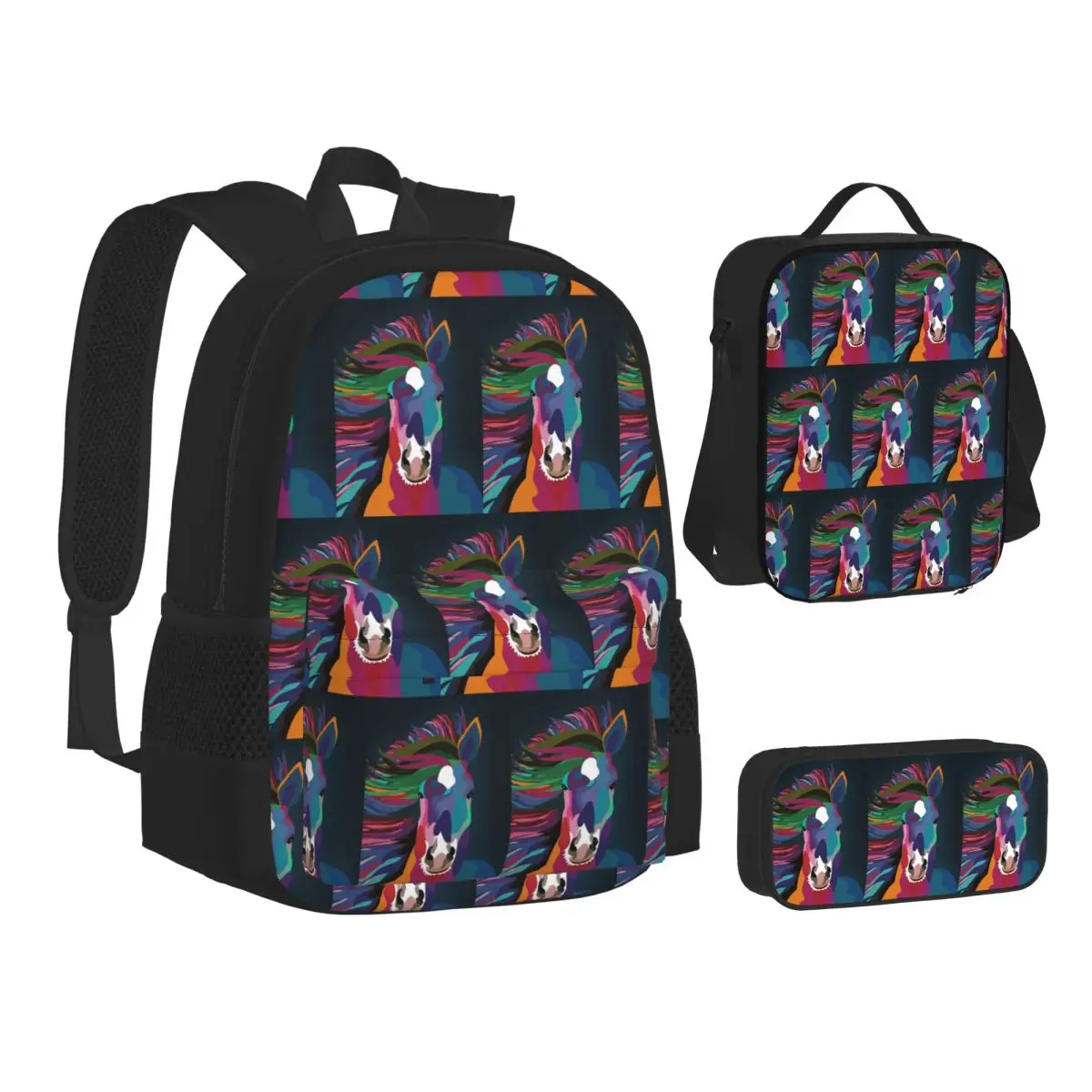 Horse Running Backpacks Boys Girls Bookbag School Bags Kids Rucksack Lunch Bag Pen Bag Three-Piece Set
Horse Running Backpacks Boys Girls Bookbag School Bags Kids Rucksack Lunch Bag Pen Bag Three-Piece Set