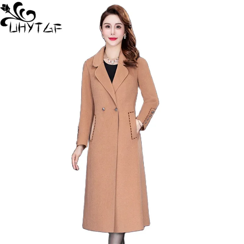 UHYTGF Quality Wool Blends Coat Women High End Cashmere Autumn Winter Jacket Female Double Breasted Elegant Ladies Outerwear 172
UHYTGF Quality Wool Blends Coat Women High End Cashmere Autumn Winter Jacket Female Double Breasted Elegant Ladies Outerwear 172