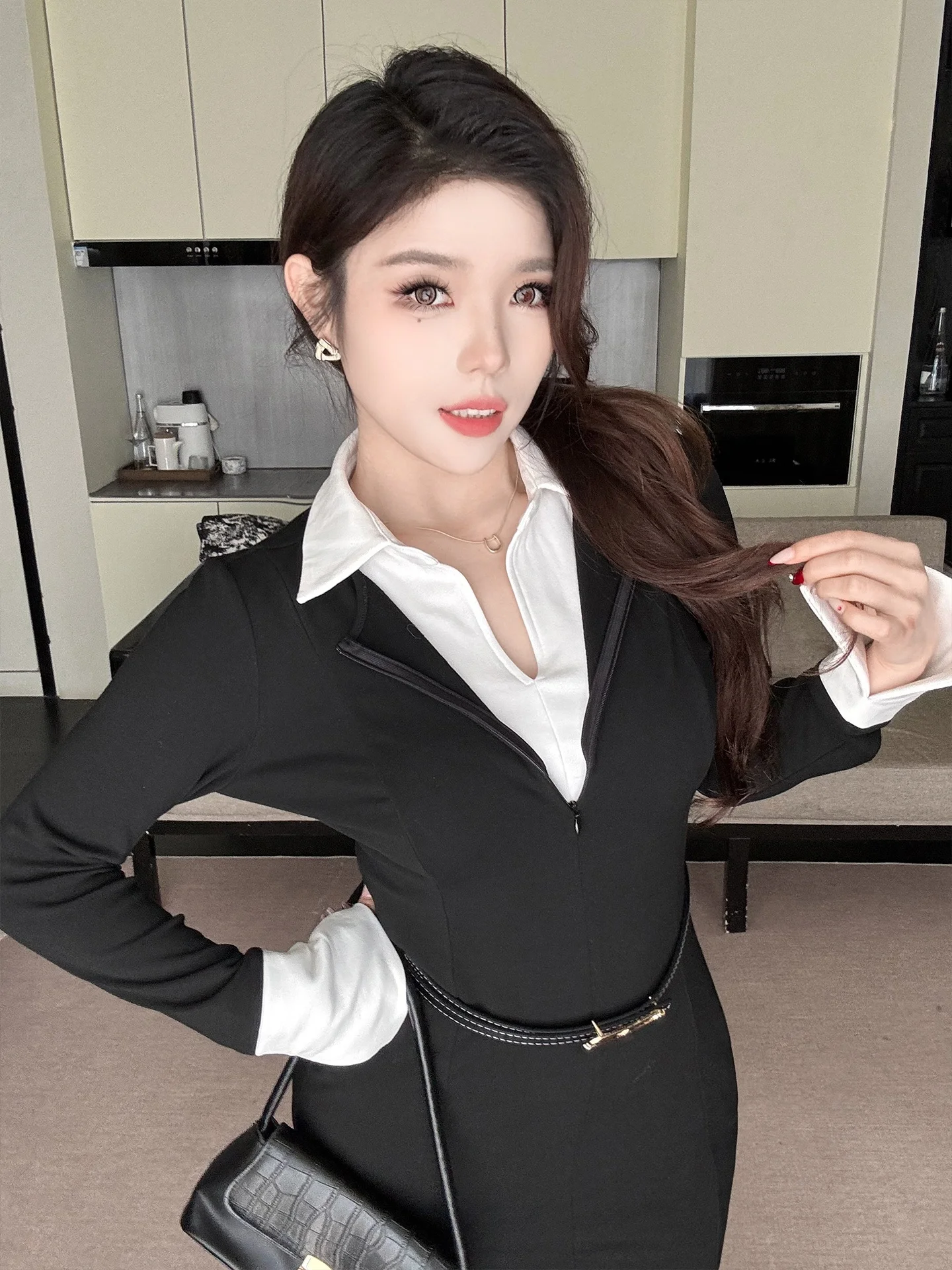 Babes Color Blo High Waist Slim Fit Zipper Closure Long Sve ort Dr Women's plus Size Dr Ele Busin Sle
Babes Color Blo High Waist Slim Fit Zipper Closure Long Sve ort Dr Women's plus Size Dr Ele Busin Sle