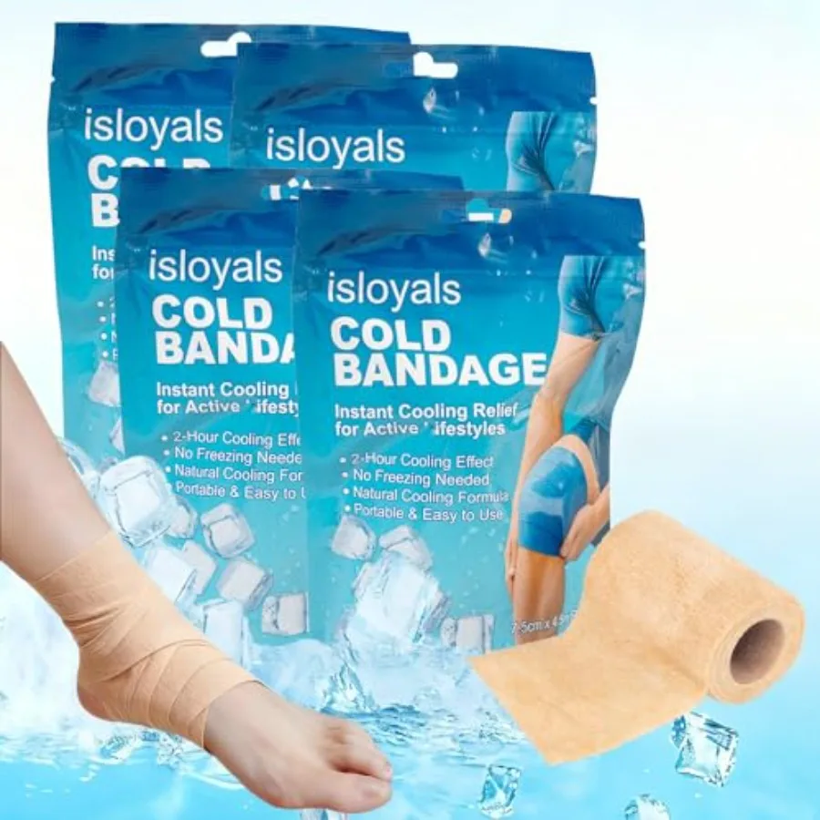 4 Packs Ice Tape, Instant Cooling and Compression Tape for Athletes, No Refrigeration Needed, Self-Stick Bandage Wrap for Knee,
4 Packs Ice Tape, Instant Cooling and Compression Tape for Athletes, No Refrigeration Needed, Self-Stick Bandage Wrap for Knee,