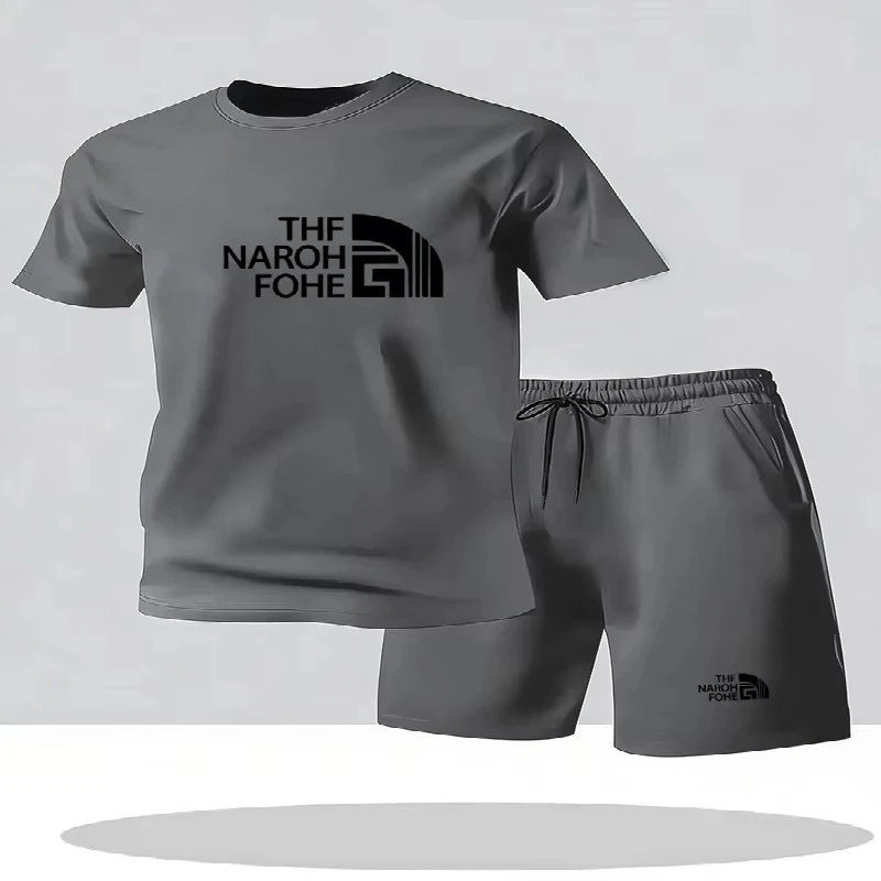 Fashionable summer casual short sleeved T-shirt and shorts set round neck men's short sleeved breathable sports set two-piece
Fashionable summer casual short sleeved T-shirt and shorts set round neck men's short sleeved breathable sports set two-piece