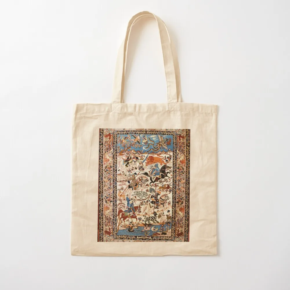 Blue Antique Persian Isfahan Silk Rug with Flowers Animals Print Tote Bag shopping cart bags Women's handbag Canvas Tote Bag
Blue Antique Persian Isfahan Silk Rug with Flowers Animals Print Tote Bag shopping cart bags Women's handbag Canvas Tote Bag