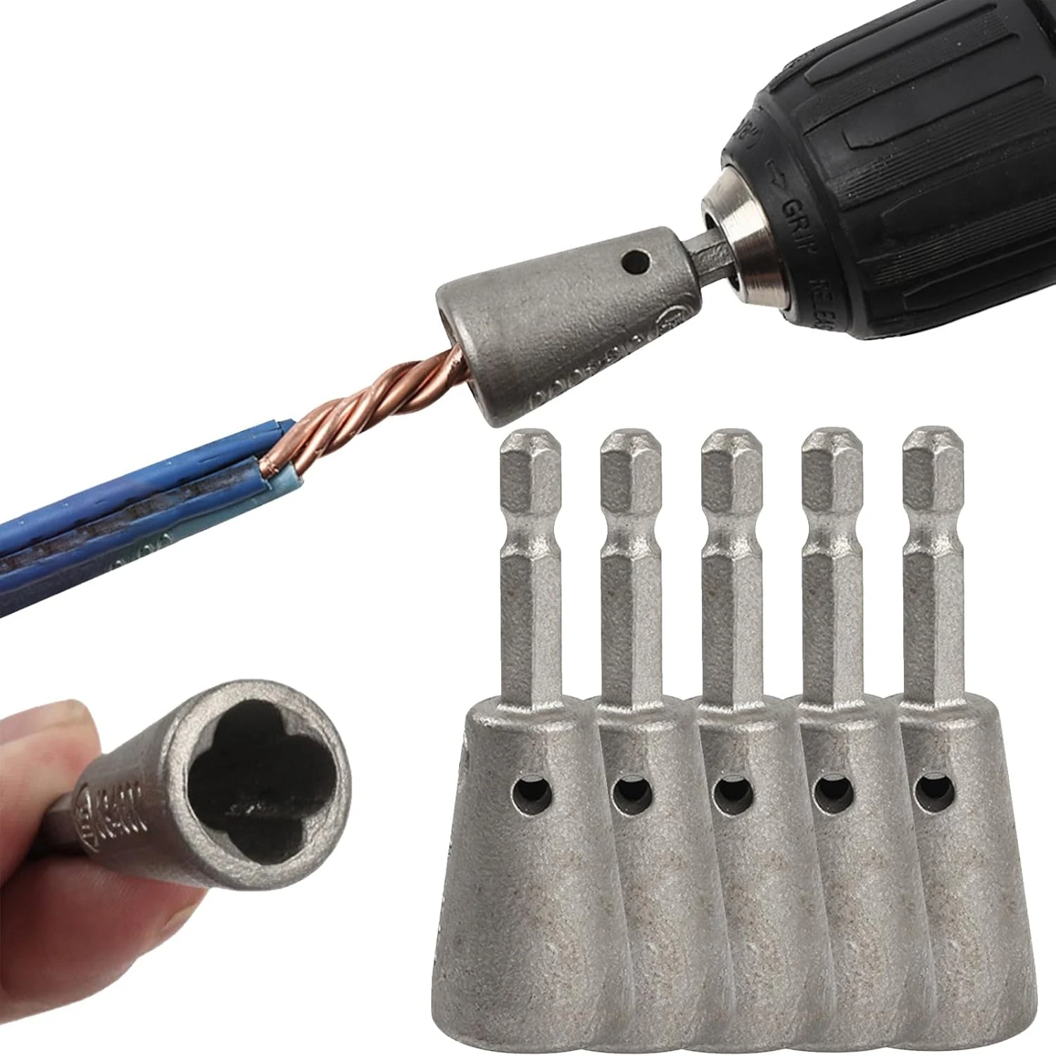 Wire Twister Tool for Drill, Wire Twisting Tool Wire Twister Wire Connector,1.5-6mm 3 Way Twisters Wire For Power Drill Driver W
Wire Twister Tool for Drill, Wire Twisting Tool Wire Twister Wire Connector,1.5-6mm 3 Way Twisters Wire For Power Drill Driver W