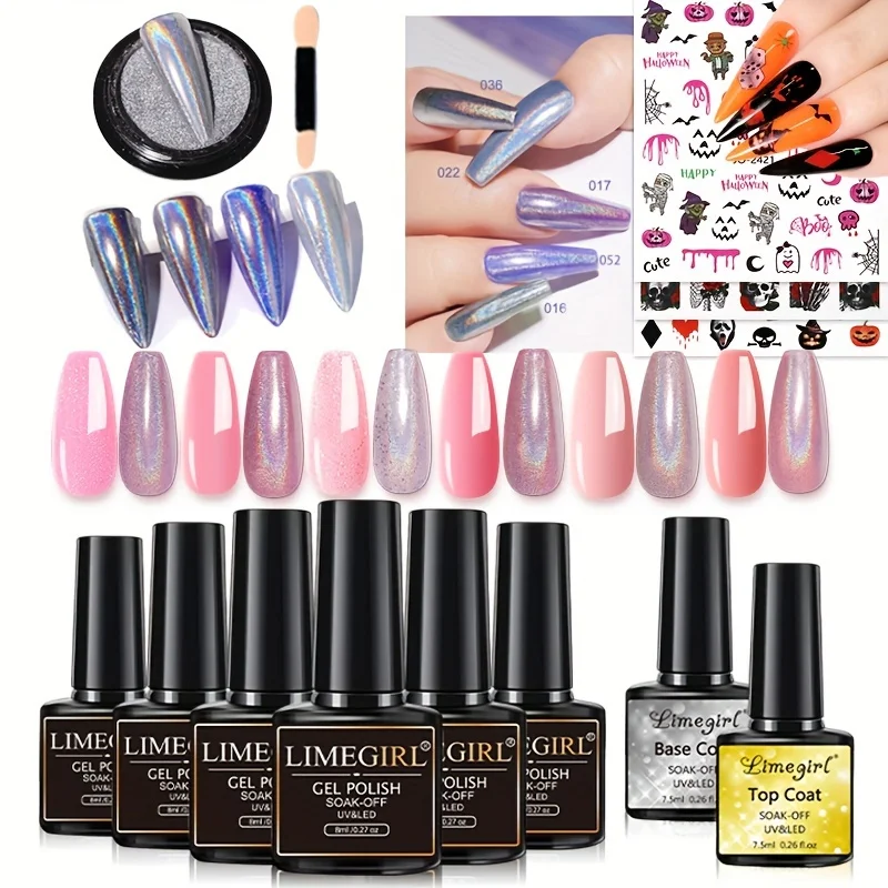 8PCS Gel Nail Polish Set Nail Laser Glitter Gel Contains Base Glue Seal Mix Semi-Permanent UV LED Nail Gel Polish Set
8PCS Gel Nail Polish Set Nail Laser Glitter Gel Contains Base Glue Seal Mix Semi-Permanent UV LED Nail Gel Polish Set