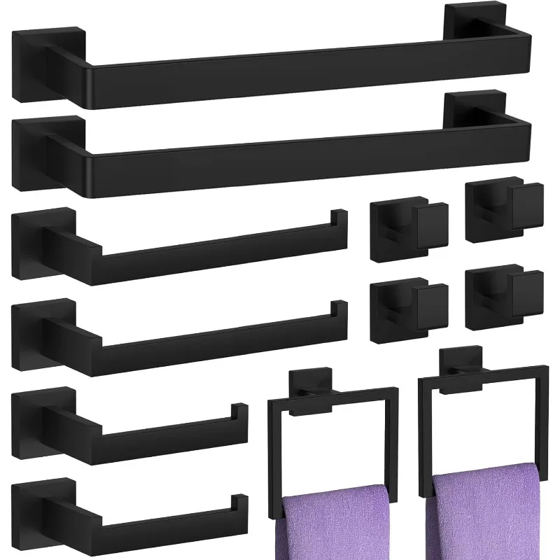 12-Piece Bathroom Hardware Set, Heavy Duty Bath Towel Bar Set Including - 16" Towel Rack&Hand Towel Holder&Toilet
12-Piece Bathroom Hardware Set, Heavy Duty Bath Towel Bar Set Including - 16" Towel Rack&Hand Towel Holder&Toilet
