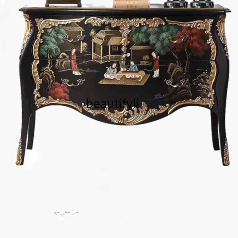 Bedroom Storage Cabinet Solid Wood European Court 3-Dimensional Flower Painted Character Decoration Retro Porch Chest of Drawers
Bedroom Storage Cabinet Solid Wood European Court 3-Dimensional Flower Painted Character Decoration Retro Porch Chest of Drawers