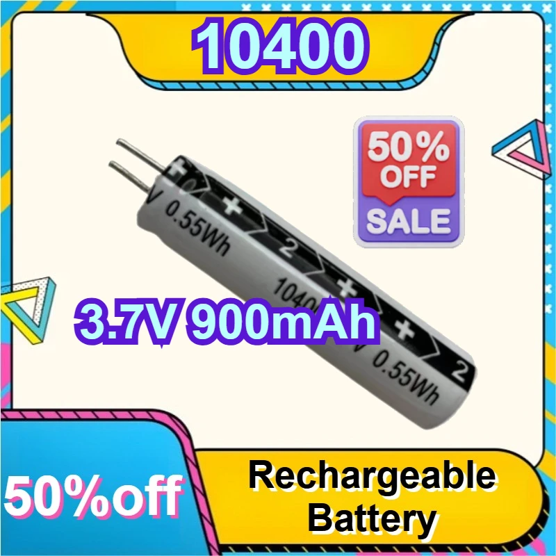 New 2pcs 10400 3.7V 900mAh High Capacity Cylindrical Capacitive Lithium Rechargeable Battery
New 2pcs 10400 3.7V 900mAh High Capacity Cylindrical Capacitive Lithium Rechargeable Battery