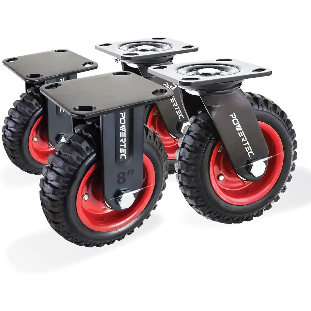 4-Piece Heavy-Duty Caster Set: 2 Swivel & 2 Fixed, Rubber Knobby Tread for Workbench, Dolly, Cart, Trolley, Wagon, Toolbox, Chic
4-Piece Heavy-Duty Caster Set: 2 Swivel & 2 Fixed, Rubber Knobby Tread for Workbench, Dolly, Cart, Trolley, Wagon, Toolbox, Chic