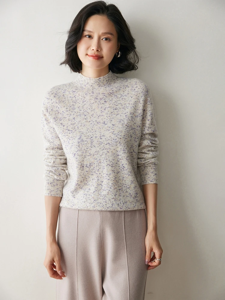 Women New 100% Cashmere Pullover Sweater Autumn Winter Mock Neck Slimming Office Lady Elegant Kint Long Sleeve Tops Soft Comfort
Women New 100% Cashmere Pullover Sweater Autumn Winter Mock Neck Slimming Office Lady Elegant Kint Long Sleeve Tops Soft Comfort
