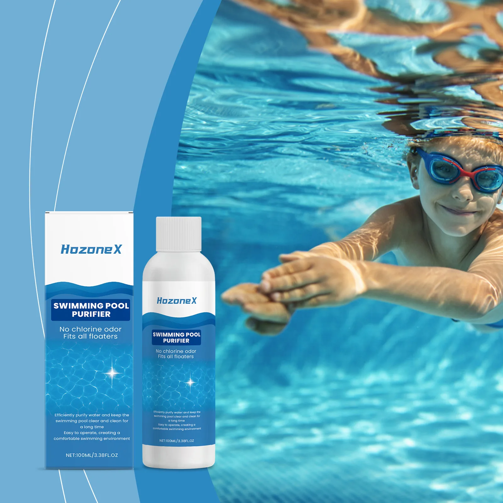 100ml Pool Purifier Liquid Pool Water Clarify No Odor Clean Dirt Fast Dissolving Cleaning Solution for Pool Maintenance
100ml Pool Purifier Liquid Pool Water Clarify No Odor Clean Dirt Fast Dissolving Cleaning Solution for Pool Maintenance