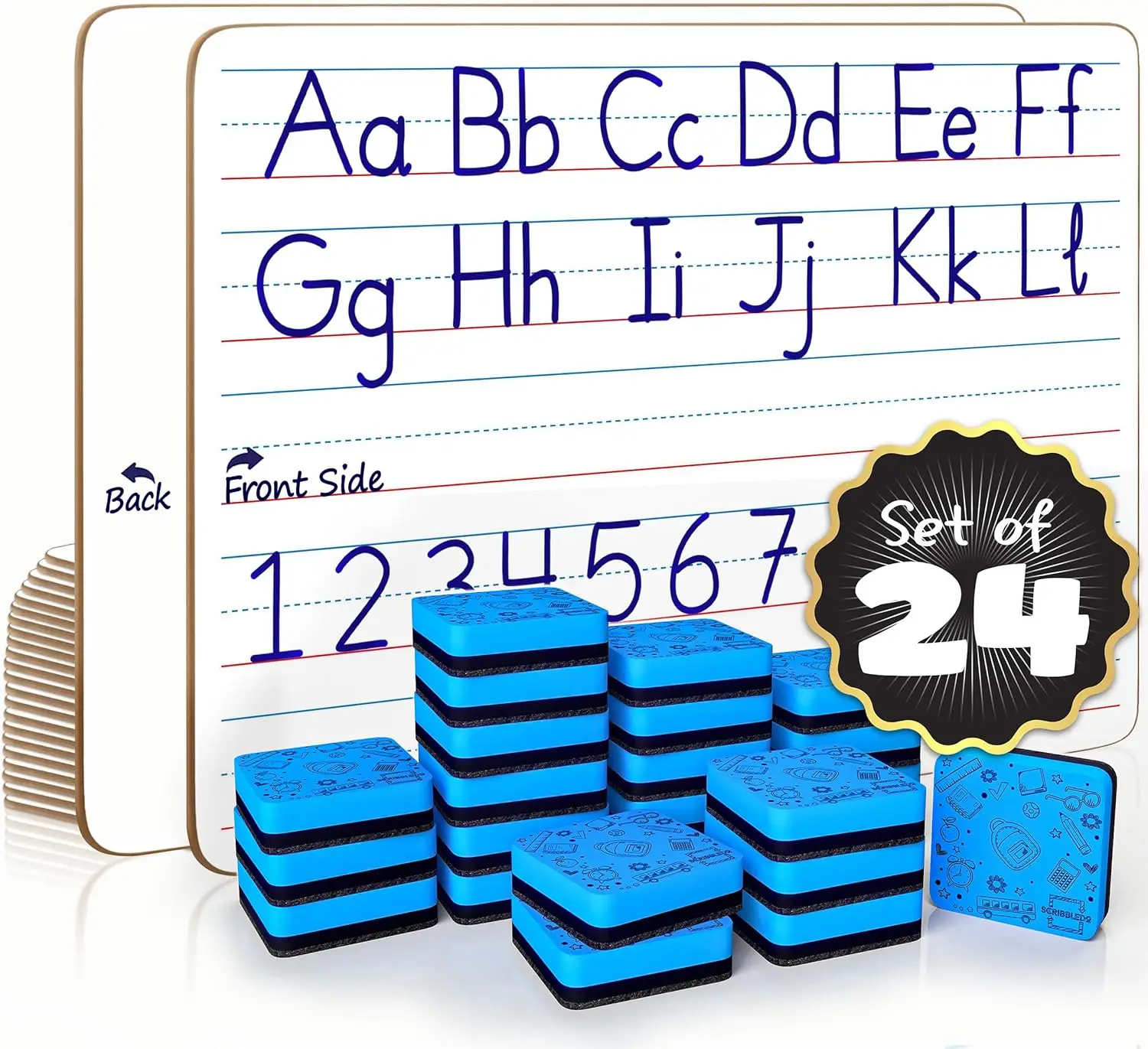 24 Pack Double Sided Lined Dry Erase Boards for Kids, 9x12 Small Whiteboard with Lines for Handwriting Practice, Classroom
24 Pack Double Sided Lined Dry Erase Boards for Kids, 9x12 Small Whiteboard with Lines for Handwriting Practice, Classroom